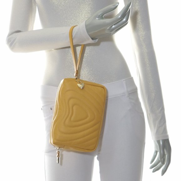 ESCADAWomen's LeatherClutch Wristlet Pouch Bag Sunflower